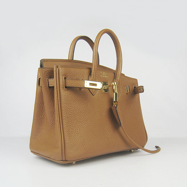 Super A Replica Hermes Gold Buckle Handbag Light Coffee 6068 - Click Image to Close